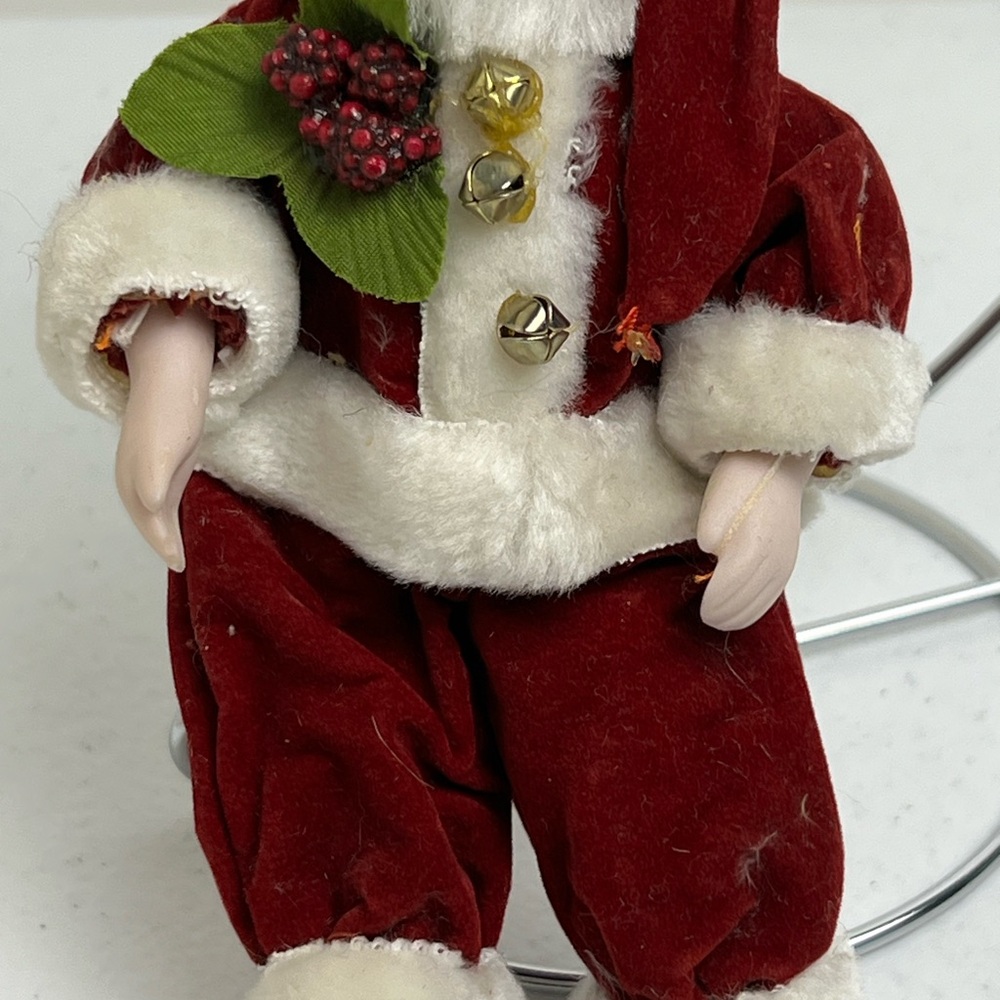 Vintage 1986 Enesco Santa Christmas Ornament Porcelain Face Hands Taiwan - Picture 4 of 12